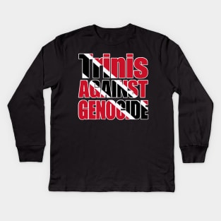 Trinis Against Genocide - Flag Colors - Front Kids Long Sleeve T-Shirt